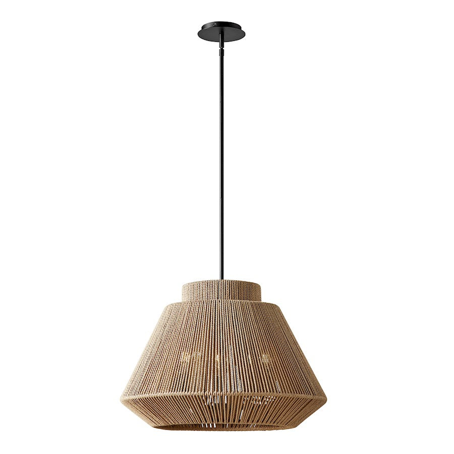 Justice Design Evolv Eco Nido 24" 5Lt Pendant, Black/Natural - ECO-8292-MBLK