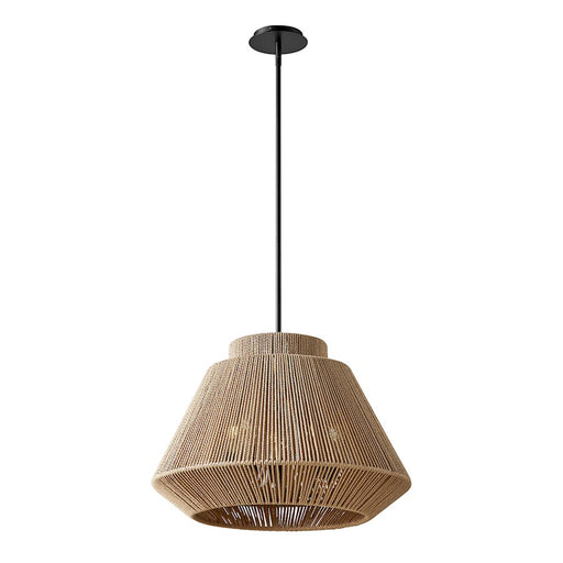 Justice Design Evolv Eco Nido 24" 5Lt Pendant, Black/Natural