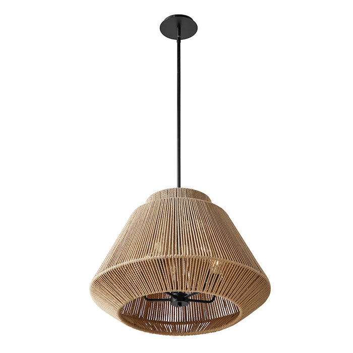 Justice Design Evolv Eco Nido 24" 5Lt Pendant, Black/Natural