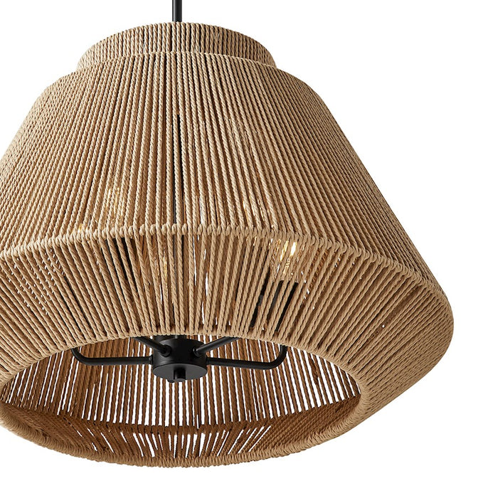 Justice Design Evolv Eco Nido 24" 5Lt Pendant, Black/Natural