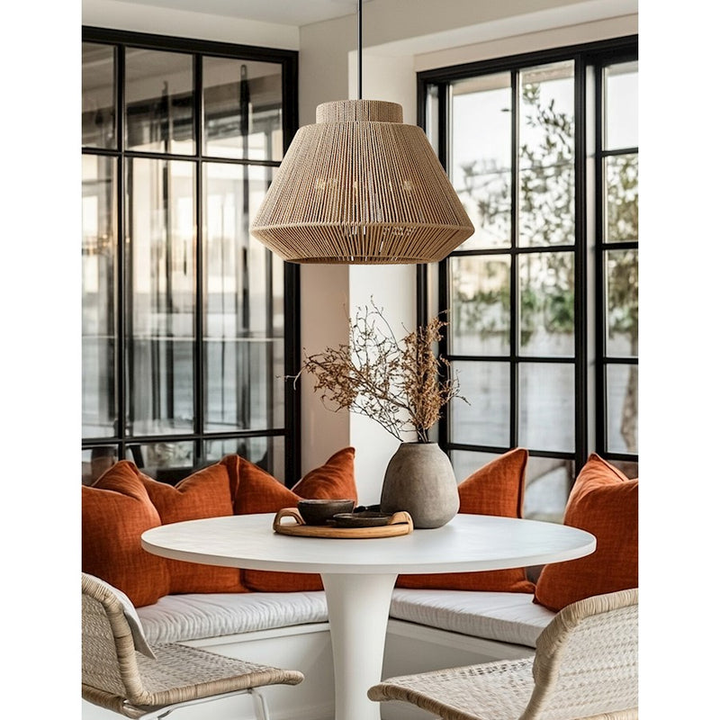Justice Design Evolv Eco Nido 24" 5Lt Pendant, Black/Natural