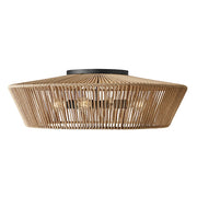 Justice Design Evolv Eco Nido 30" 4Lt Semi-Flush, Black/Natural - ECO-8293-MBLK