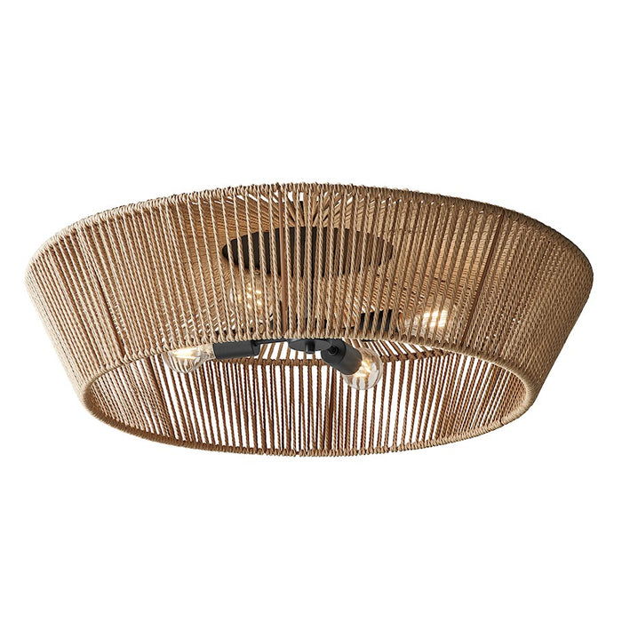 Justice Design Evolv Eco Nido 30" 4Lt Semi-Flush, Black/Natural