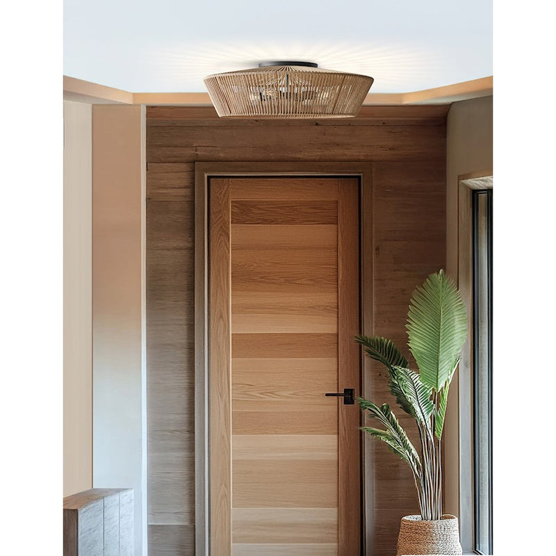 Justice Design Evolv Eco Nido 30" 4Lt Semi-Flush, Black/Natural