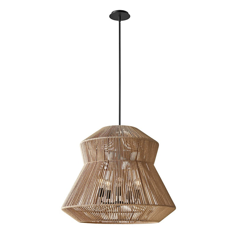 Justice Evolv Eco Nido 30" Tiered Trapezoid 5Lt Pendant, BK/Nat - ECO-8294-MBLK