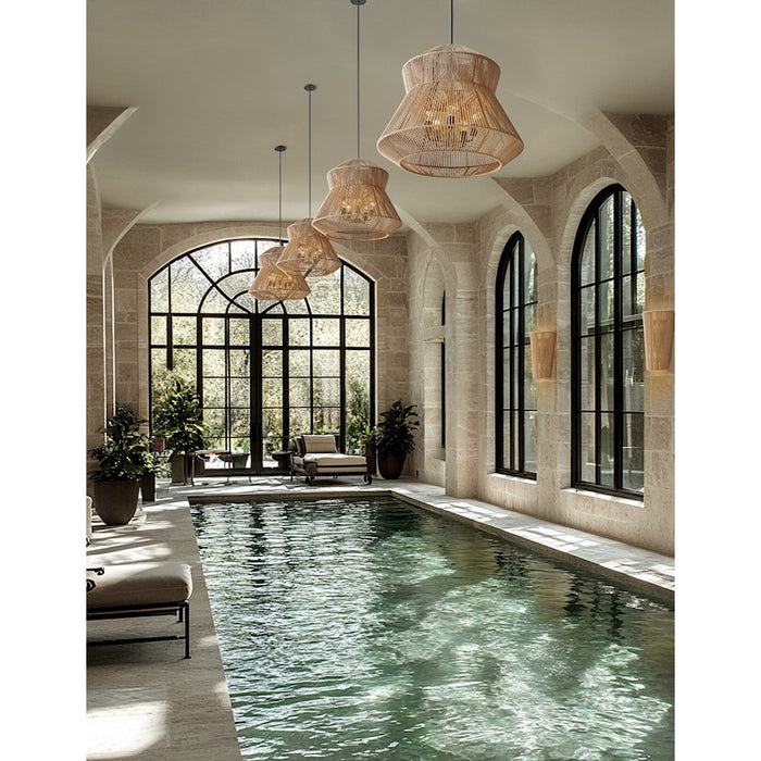 Justice Evolv Eco Nido 30" Tiered Trapezoid 5Lt Pendant, BK/Nat