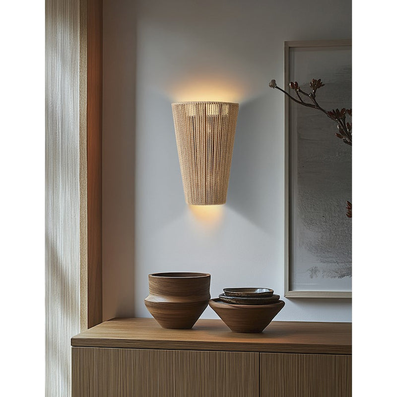 Justice Design Evolv Eco Nido ADA 2Lt Wall Sconce, Black/Natural