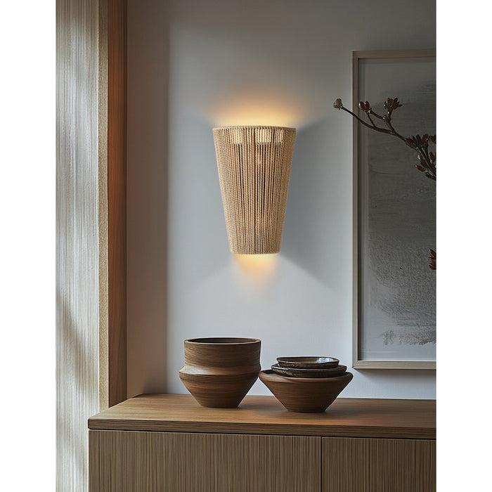 Justice Design Evolv Eco Nido ADA 2Lt Wall Sconce, Black/Natural