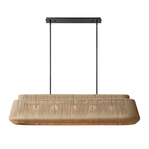 Justice Design Evolv Eco Nido 54" Linear Pendant, Black/Natural - ECO-8299-MBLK