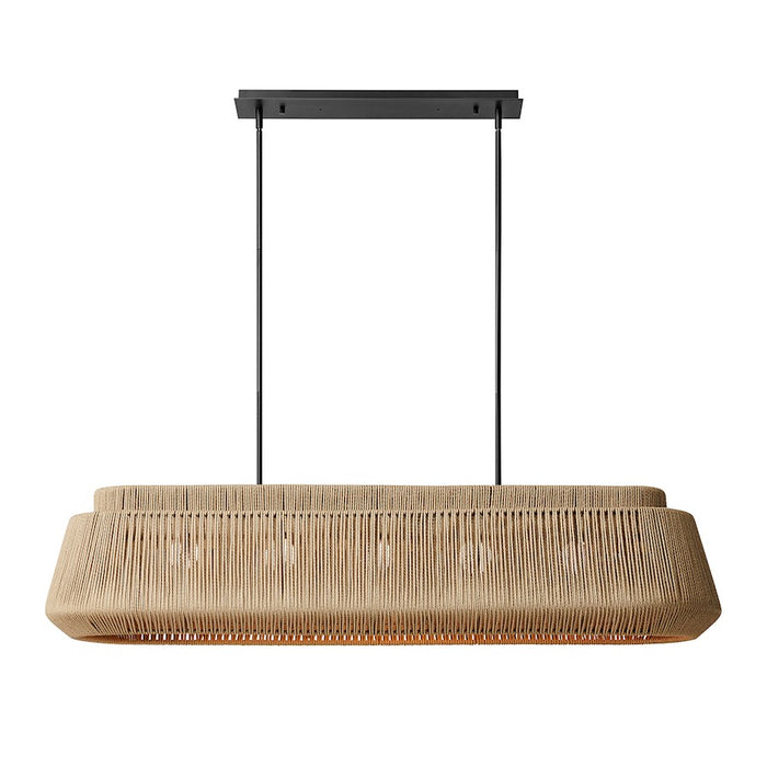 Justice Design Evolv Eco Nido 54" Linear Pendant, Black/Natural - ECO-8299-MBLK