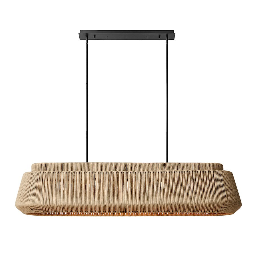 Justice Design Evolv Eco Nido 54" Linear Pendant, Black/Natural - ECO-8299-MBLK