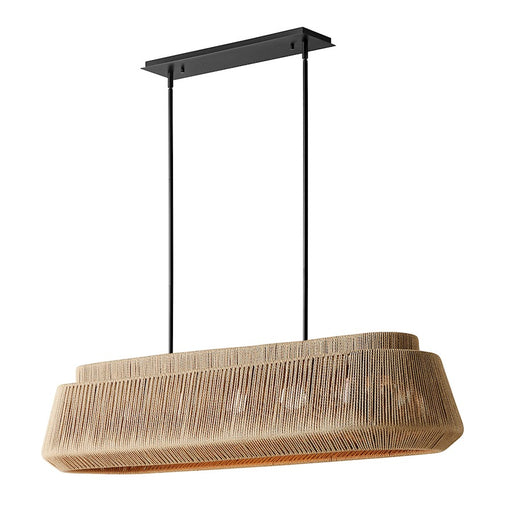 Justice Design Evolv Eco Nido 54" Linear Pendant, Black/Natural