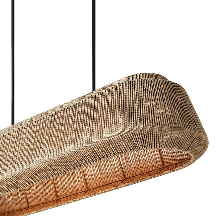 Justice Design Evolv Eco Nido 54" Linear Pendant, Black/Natural