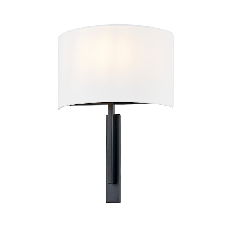 Justice Textile Hamilton 1Lt Rectangle Sconce, Black/White