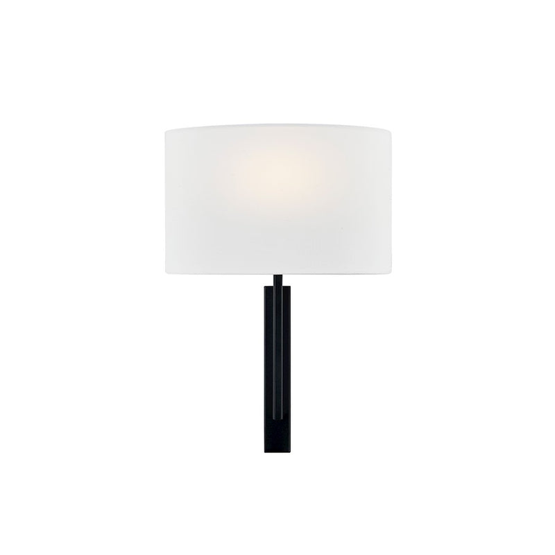 Justice Textile Hamilton 1Lt Rectangle Sconce, Black/White