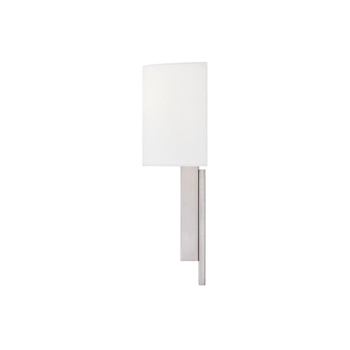 Justice Textile Hamilton 1Lt Rectangle Sconce, Nickel/White