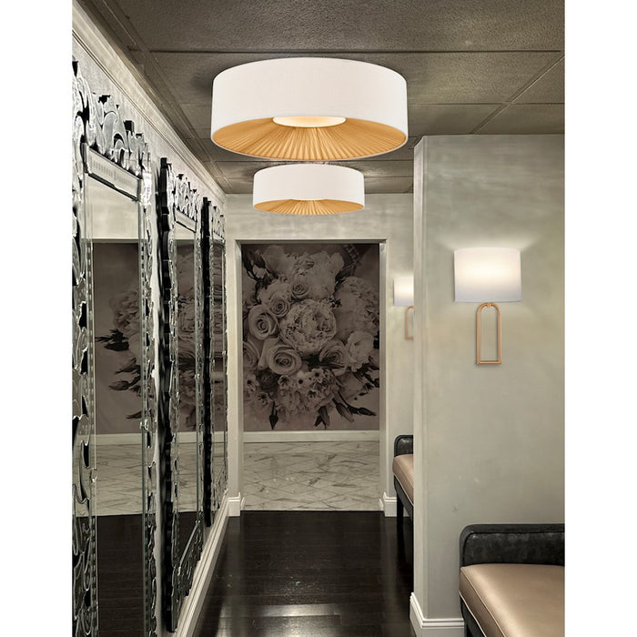 Justice Textile Oslo 1Lt Rectangle Wall Sconce, Black/White