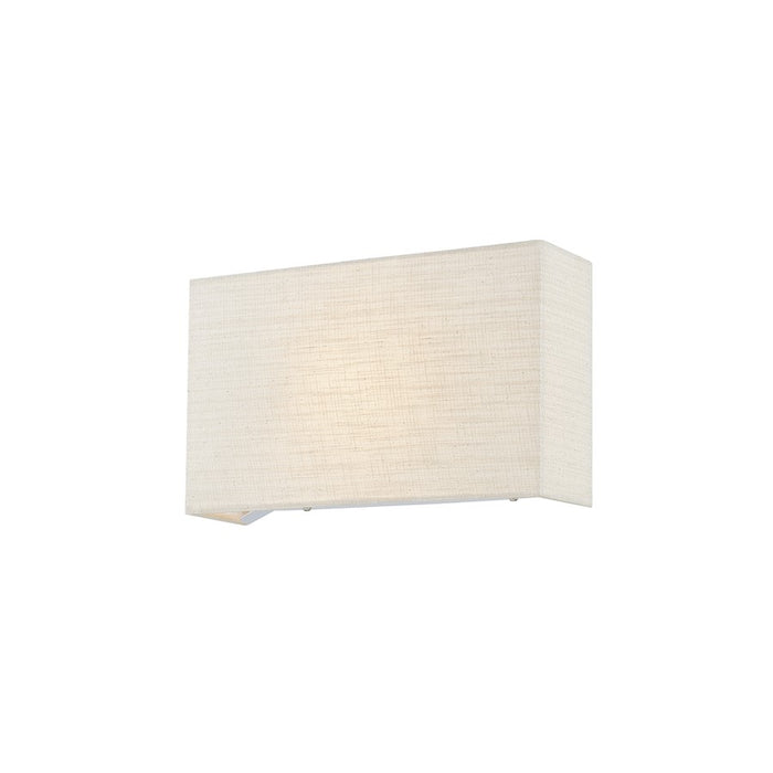 Justice Textile 1Lt Rectangle 13" Wall Sconce, White/Cream - FAB-5655-CREM