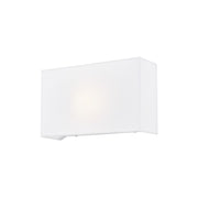 Justice Textile 1Lt Rectangle 13" Wall Sconce, White/White - FAB-5655-WHTE