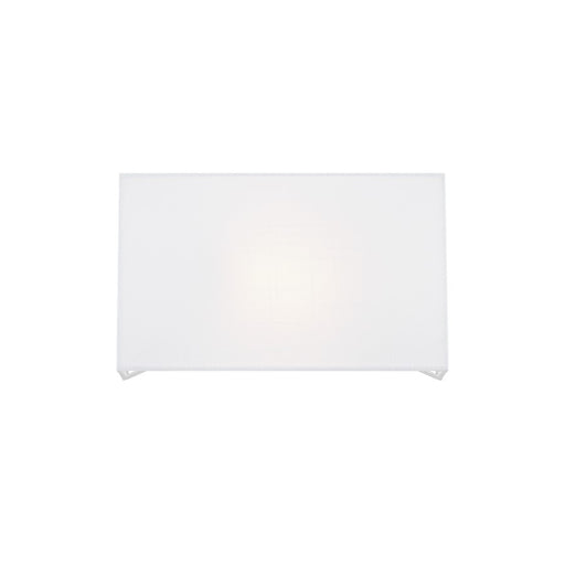 Justice Textile 1Lt Rectangle 13" Wall Sconce, White/White