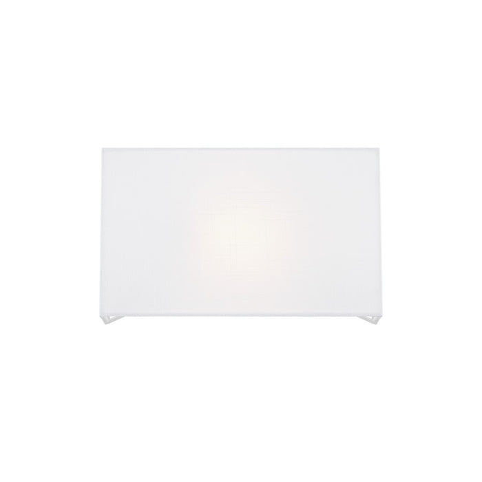 Justice Textile 1Lt Rectangle 13" Wall Sconce, White/White