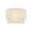 Justice Textile 1Lt Rectangle 14" Wall Sconce, White/Cream - FAB-5770-CREM