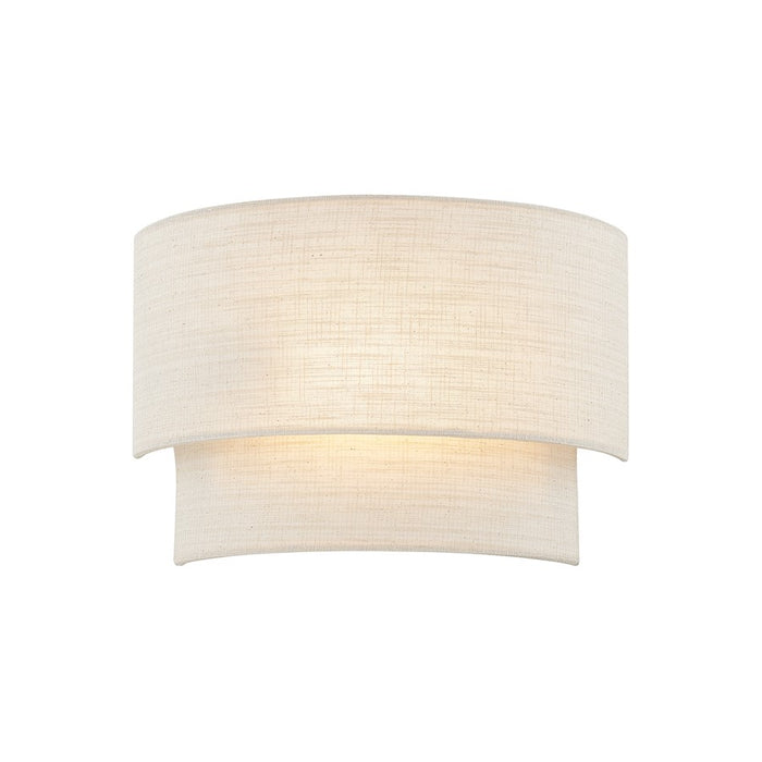 Justice Textile 1Lt Rectangle 14" Wall Sconce, White/Cream - FAB-5770-CREM