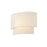 Justice Textile 1Lt Rectangle 14" Wall Sconce, White/Cream