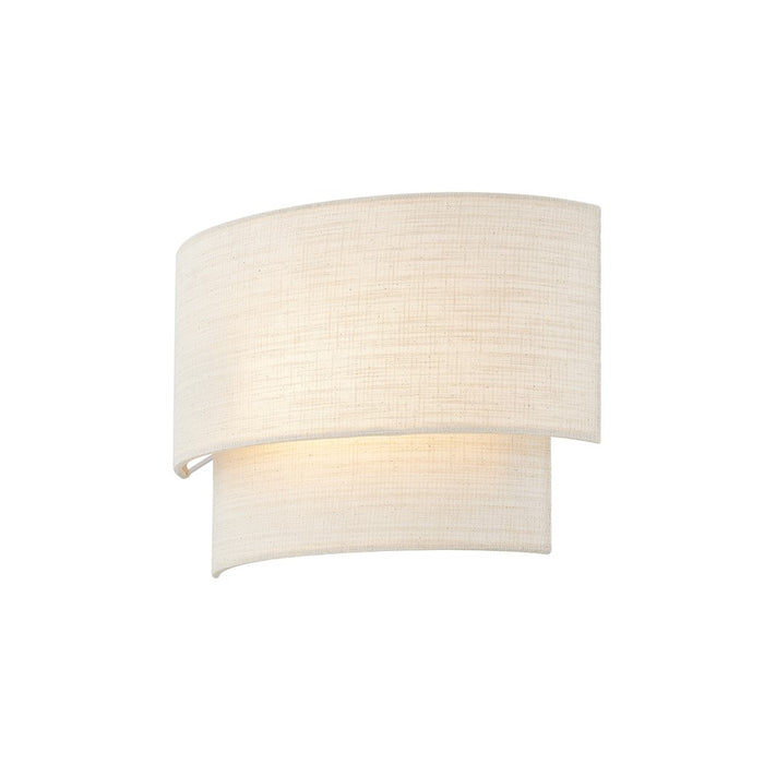 Justice Textile 1Lt Rectangle 14" Wall Sconce, White/Cream