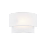 Justice Textile 1Lt Rectangle 14" Wall Sconce, White/White - FAB-5770-WHTE