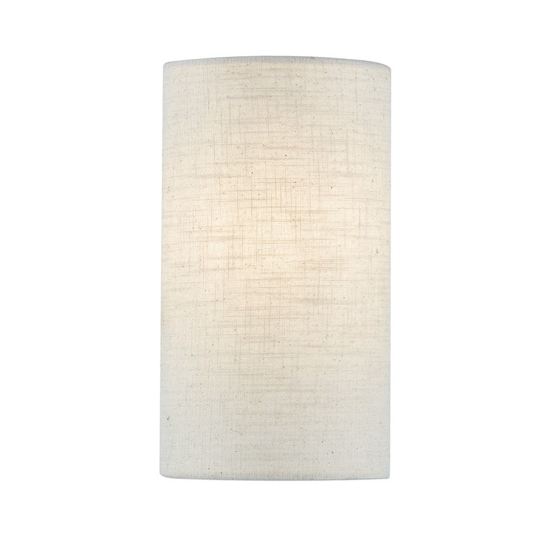 Justice Design Textile 1 Light Cylinder Wall Sconce, White/Cream - FAB-5945-CREM