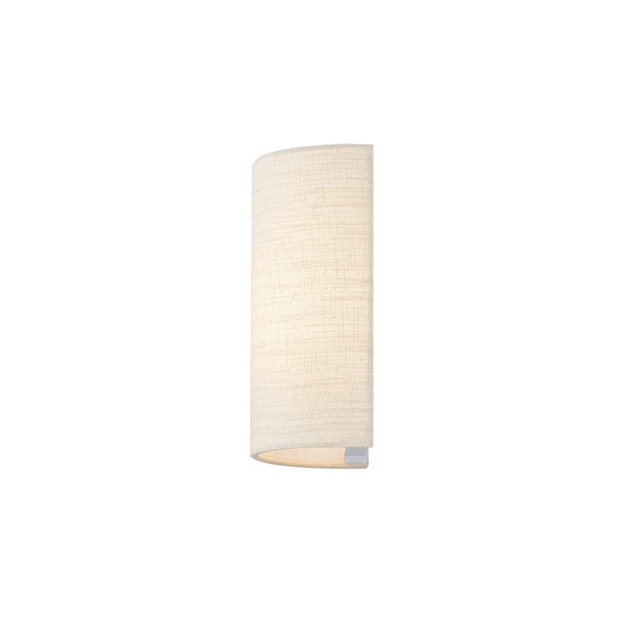 Justice Design Textile 1 Light Cylinder Wall Sconce, White/Cream