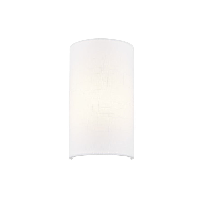 Justice Design Textile 1 Light Cylinder Wall Sconce, White/White - FAB-5945-WHTE