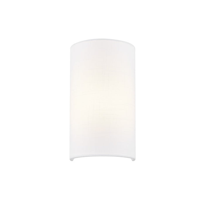 Justice Design Textile 1 Light Cylinder Wall Sconce, White/White - FAB-5945-WHTE