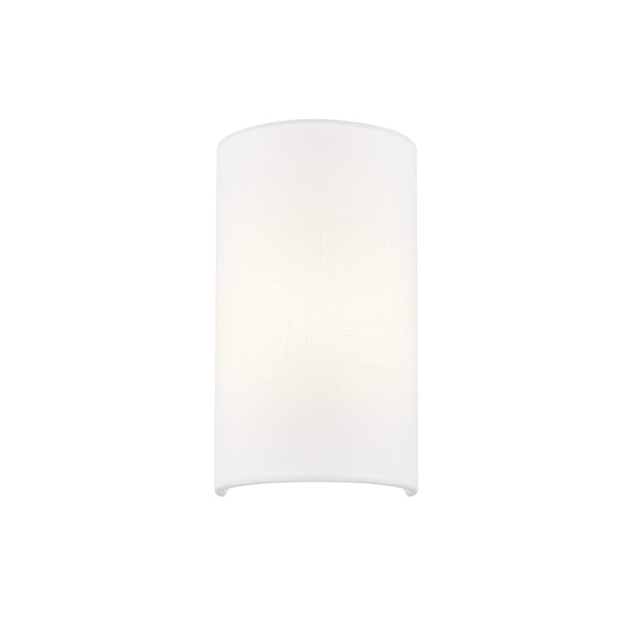 Justice Design Textile 1 Light Cylinder Wall Sconce, White/White - FAB-5945-WHTE