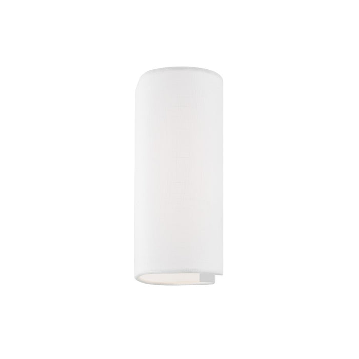 Justice Design Textile 1 Light Cylinder Wall Sconce, White/White