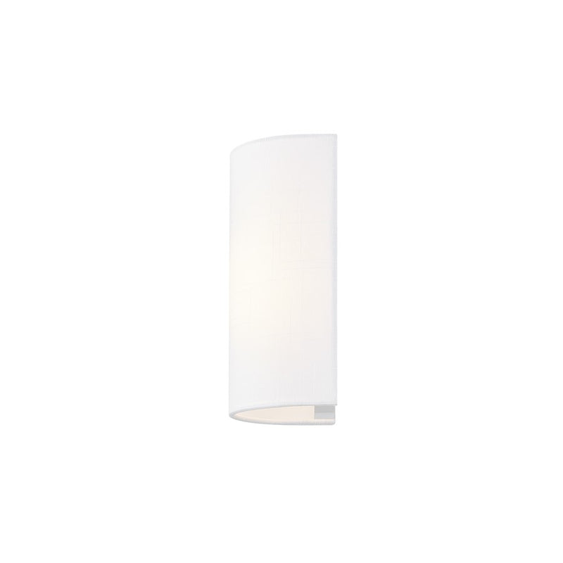 Justice Design Textile 1 Light Cylinder Wall Sconce, White/White