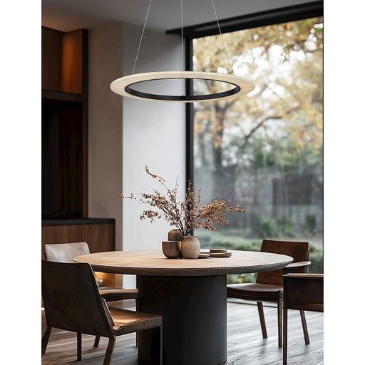 Justice Evolv Textile Medallo 24" LED Ring Pendant, BK/CR