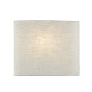 Justice Textile 1Lt Rectangle 12" Wall Sconce, White/Cream - FAB-8855-CREM