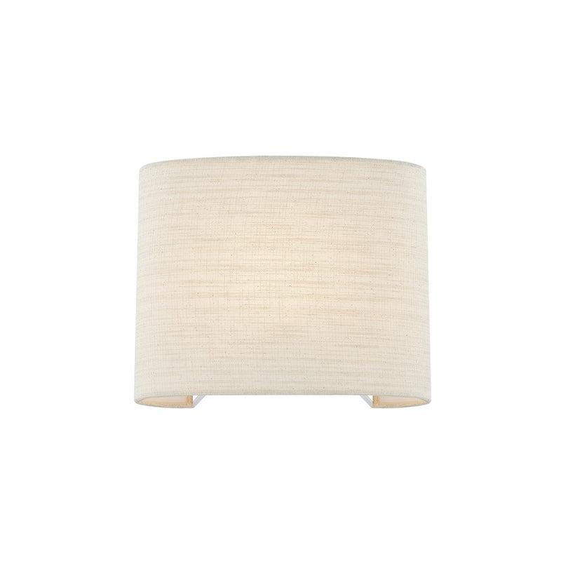 Justice Textile 1Lt Rectangle 12" Wall Sconce, White/Cream