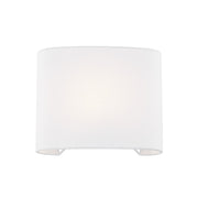 Justice Textile 1Lt Rectangle 12" Wall Sconce, White/White - FAB-8855-WHTE