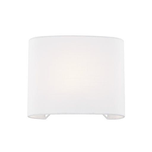 Justice Textile 1Lt Rectangle 12" Wall Sconce, White/White - FAB-8855-WHTE