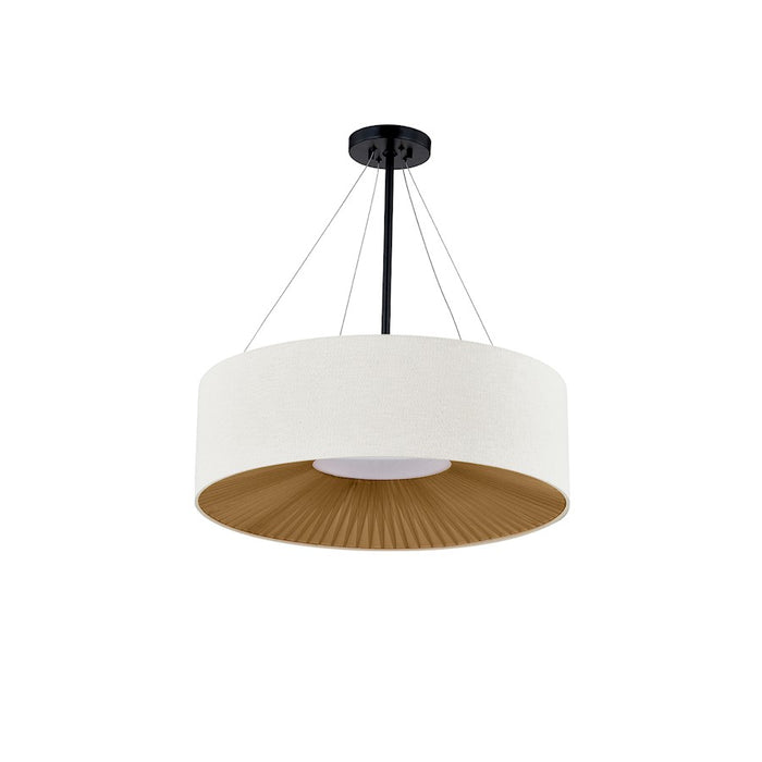 Justice Textile Warren 6Lt Drum Pendant, Black/Cream