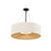 Justice Textile Warren 8Lt 36" Drum Pendant, Black/Cream - FAB-9574-CREM-MBLK