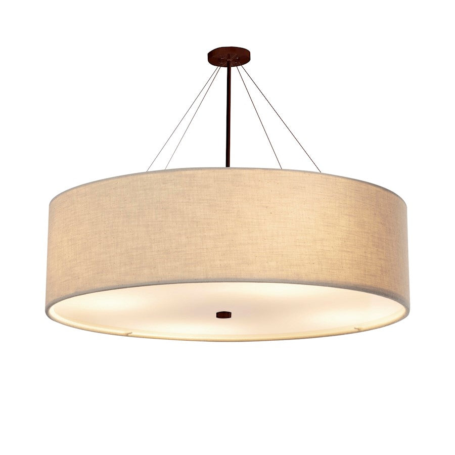 Justice Design Classic 60" Drum Pendant, Cream Linen/Bronze - FAB-9599-CREM-DBRZ