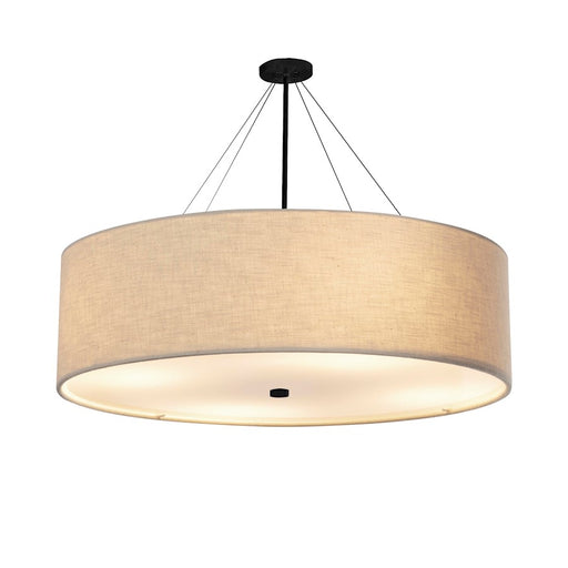 Justice Design Classic 60" Drum Pendant, Cream Linen/Black - FAB-9599-CREM-MBLK