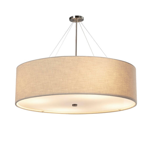 Justice Design Classic 60" Drum Pendant, Cream Linen/Nickel - FAB-9599-CREM-NCKL