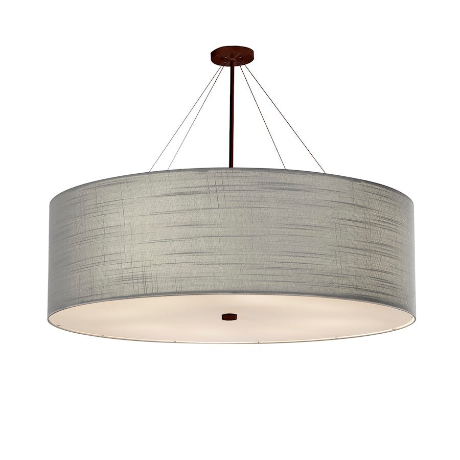 Justice Design Classic 60" Drum Pendant, Gray Linen/Bronze - FAB-9599-GRAY-DBRZ