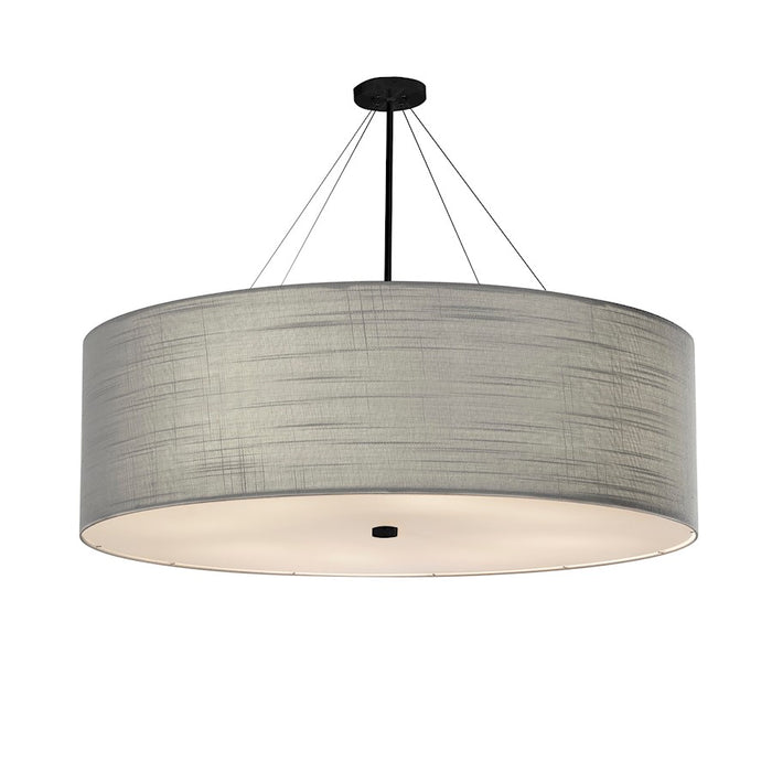 Justice Design Classic 60" Drum Pendant, Gray Linen/Black - FAB-9599-GRAY-MBLK