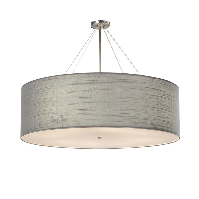 Justice Design Classic 60" Drum Pendant, Gray Linen/Nickel - FAB-9599-GRAY-NCKL